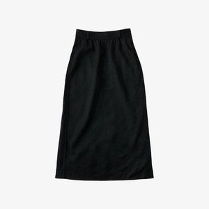 Vintage Black Wool Midi Slit Skirt by Escada
